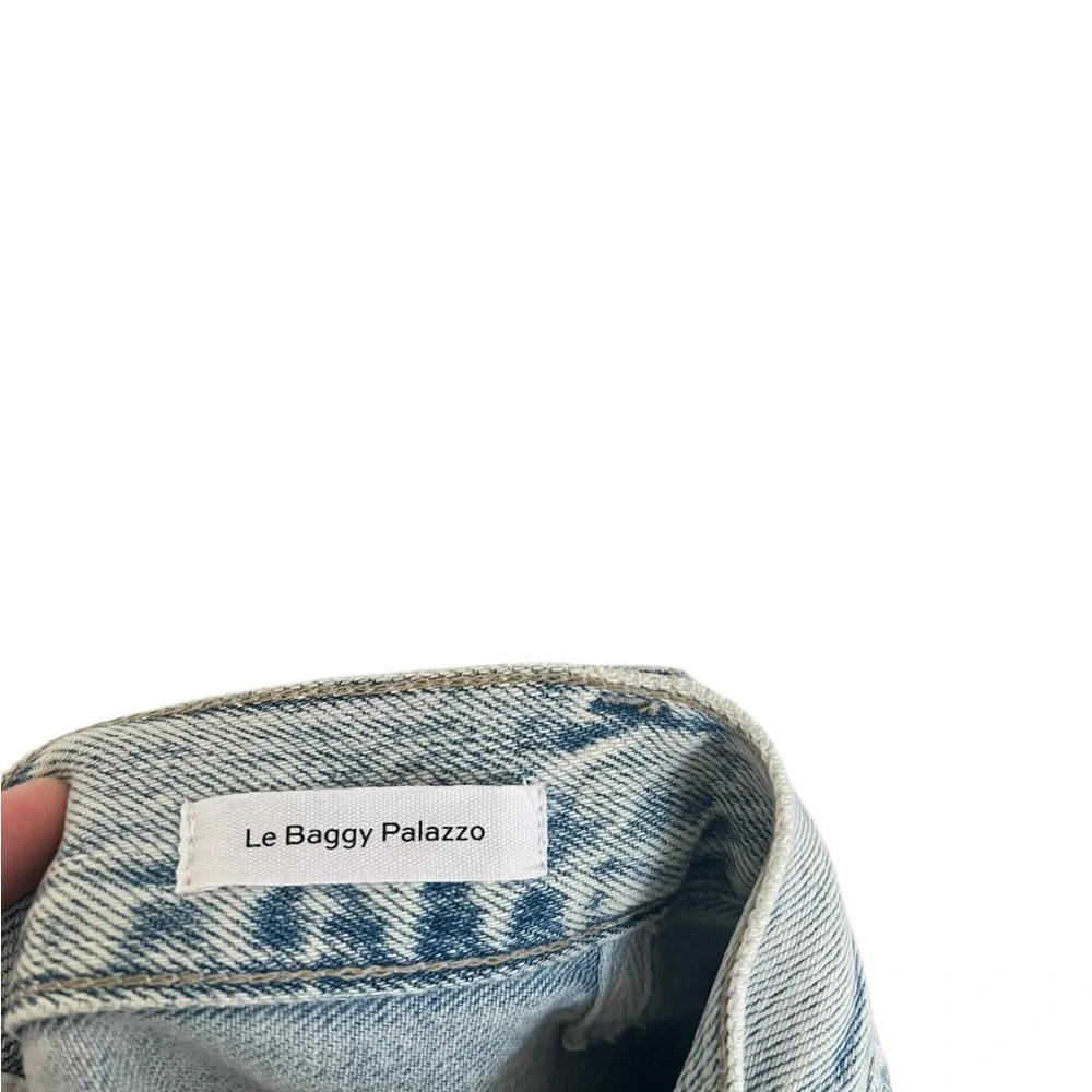 Frame Denim Light Wash Wide Leg Jeans - Light Blue - Picture 5 of 9